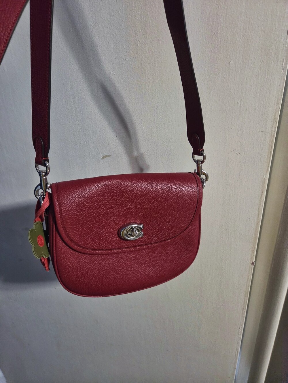 Coach Red Pebbled Leather Willow Saddlebag - Picture 4 of 10